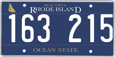 RI license plate 163215
