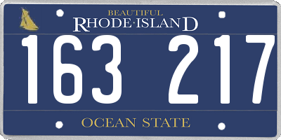 RI license plate 163217