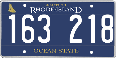RI license plate 163218