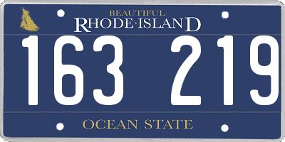 RI license plate 163219