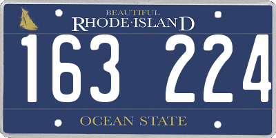 RI license plate 163224