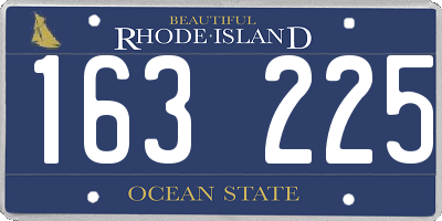 RI license plate 163225