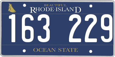 RI license plate 163229