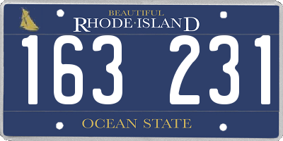 RI license plate 163231