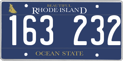 RI license plate 163232