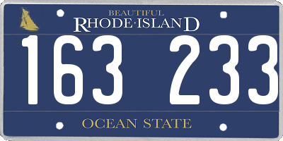 RI license plate 163233