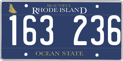 RI license plate 163236