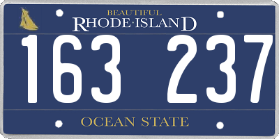 RI license plate 163237