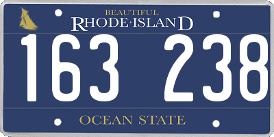 RI license plate 163238