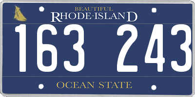 RI license plate 163243