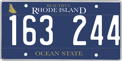 RI license plate 163244