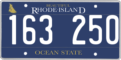 RI license plate 163250