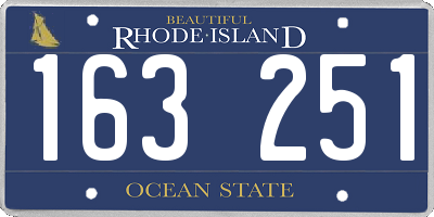 RI license plate 163251