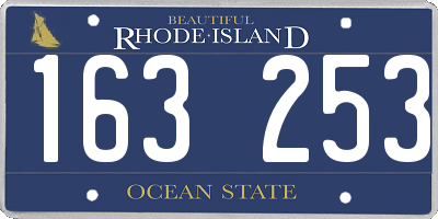 RI license plate 163253