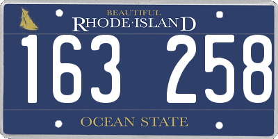 RI license plate 163258