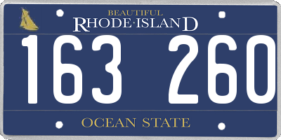 RI license plate 163260