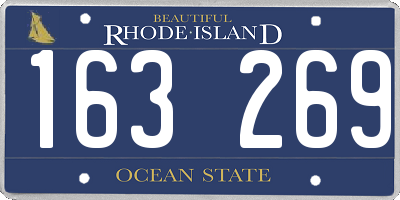 RI license plate 163269