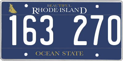 RI license plate 163270