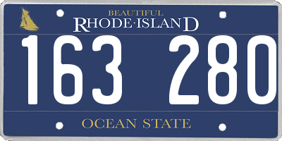 RI license plate 163280