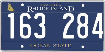 RI license plate 163284