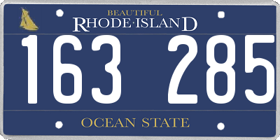 RI license plate 163285