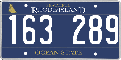 RI license plate 163289