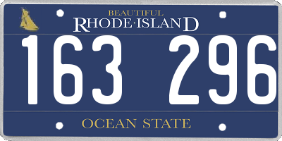 RI license plate 163296
