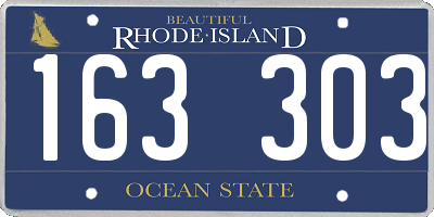 RI license plate 163303