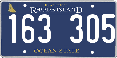 RI license plate 163305