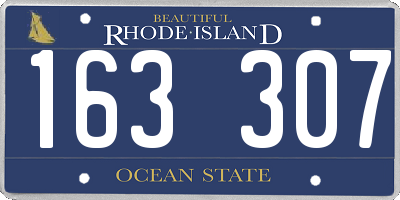 RI license plate 163307