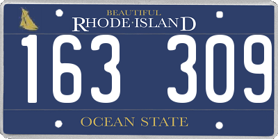 RI license plate 163309