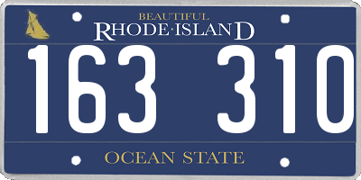 RI license plate 163310