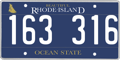 RI license plate 163316
