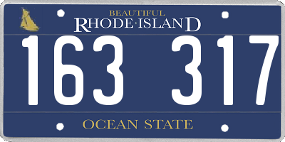 RI license plate 163317