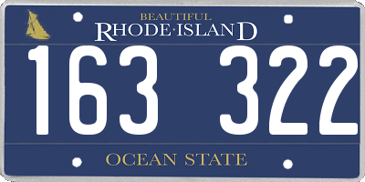 RI license plate 163322