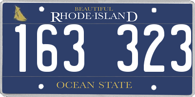 RI license plate 163323