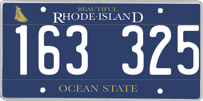 RI license plate 163325