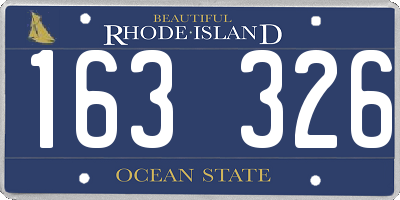 RI license plate 163326