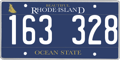 RI license plate 163328