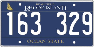RI license plate 163329