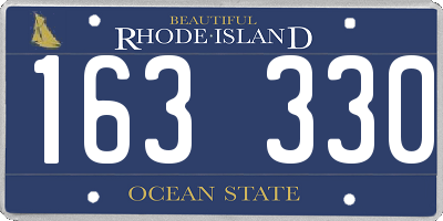 RI license plate 163330