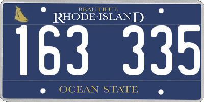 RI license plate 163335