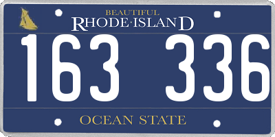 RI license plate 163336