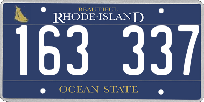 RI license plate 163337