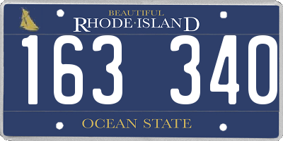 RI license plate 163340