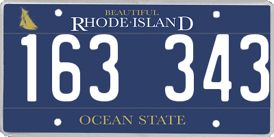 RI license plate 163343