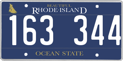 RI license plate 163344