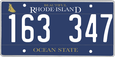 RI license plate 163347
