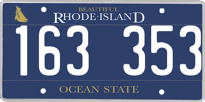 RI license plate 163353