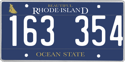 RI license plate 163354